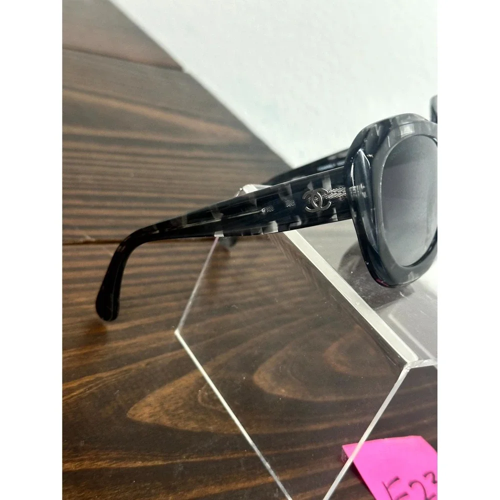 Chanel 5323 1492/S6 Women's Black Marble Sunglasses Oversized Butterfly Full Rim